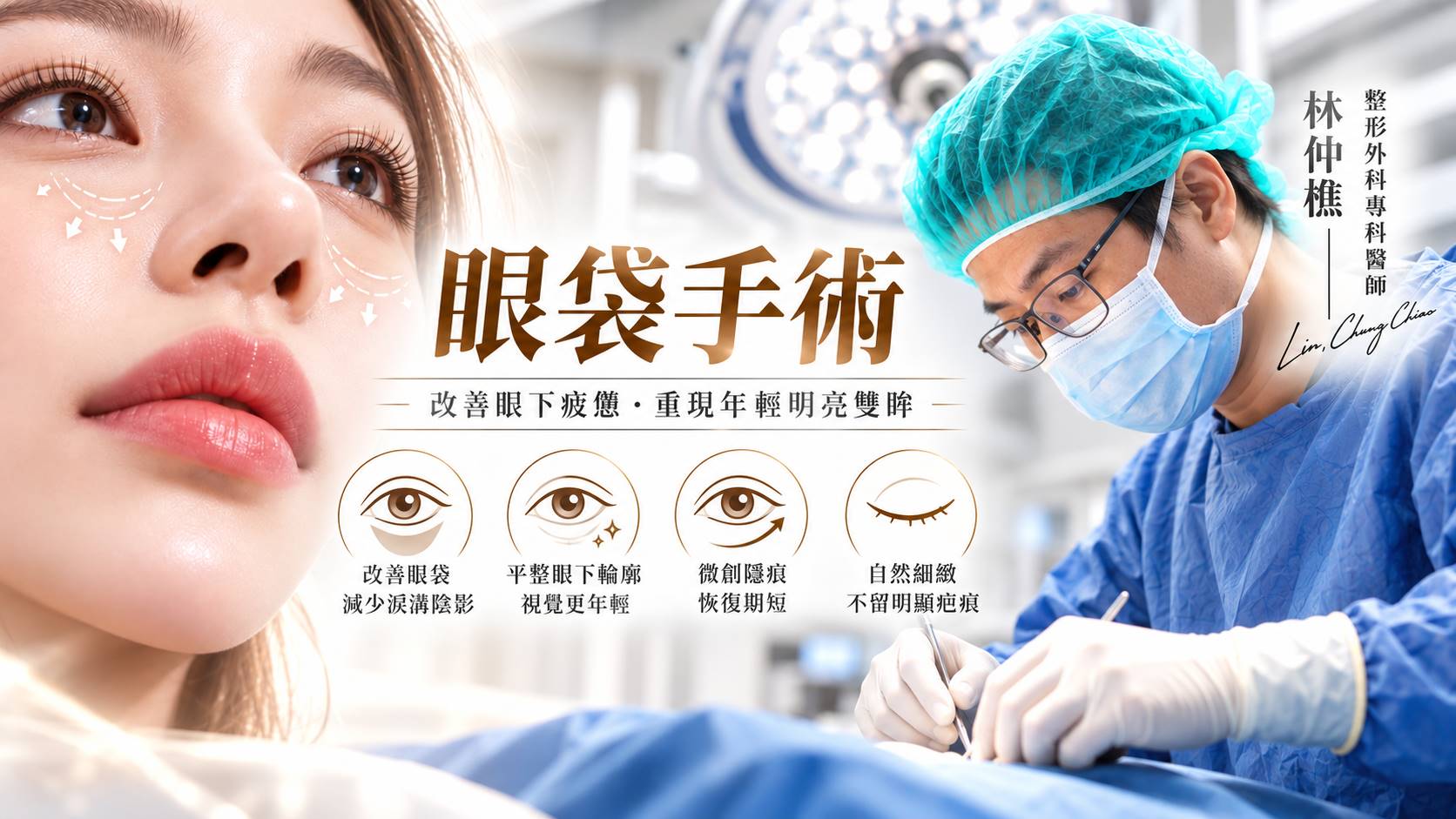 台南眼袋手術推薦權威醫師價格費用多少